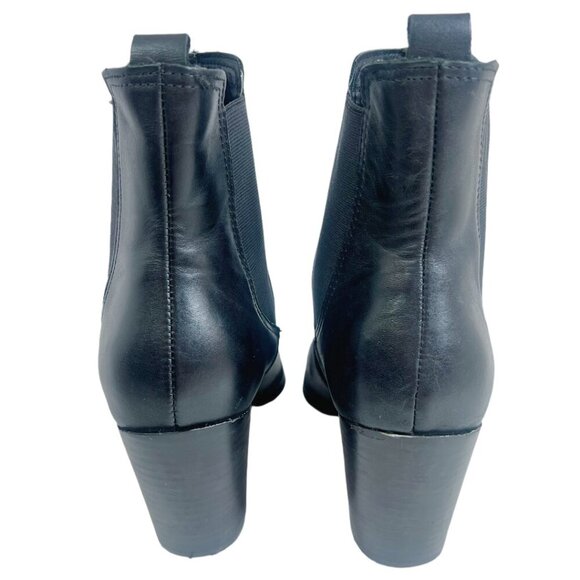 Steve Madden Patricia Black Leather Chelsea Boot Pointed Toe Bootie Size 10 - Picture 4 of 13